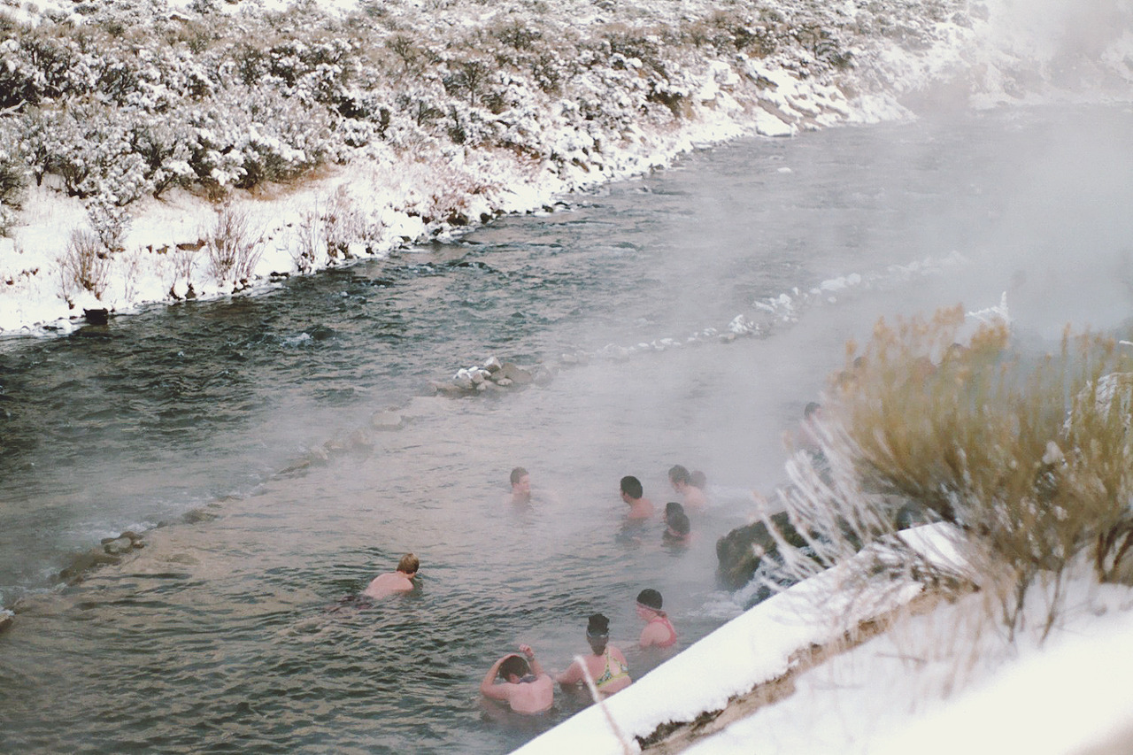 This is called the boiling river.  There is a hot river on a cliff that runs parallel
