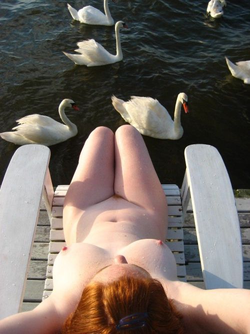Porn naughty-redheads:  Lovely redhead sun bathing photos