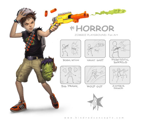 flickerfreaker:  Remember Zombie Playground? These amazing fanarts are created by concept artist Jomaro Kindred, aka Gill Bates. 
