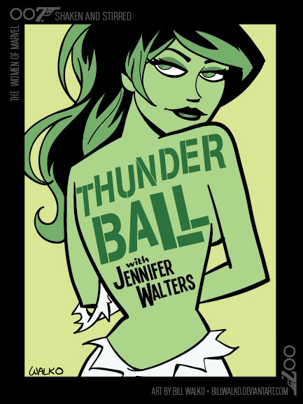 timetravelandrocketpoweredapes:  The Women of Marvel / Shaken and Stirred by Bill Walko  Artist: DeviantArt 