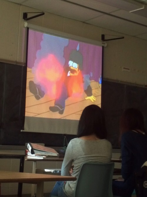 thereisnofriday:  We were watching a video on psychology and then someone suggested we click on a related video and we ended up watching a 5 minute AMV of the Simpsons set to harder better faster stronger 