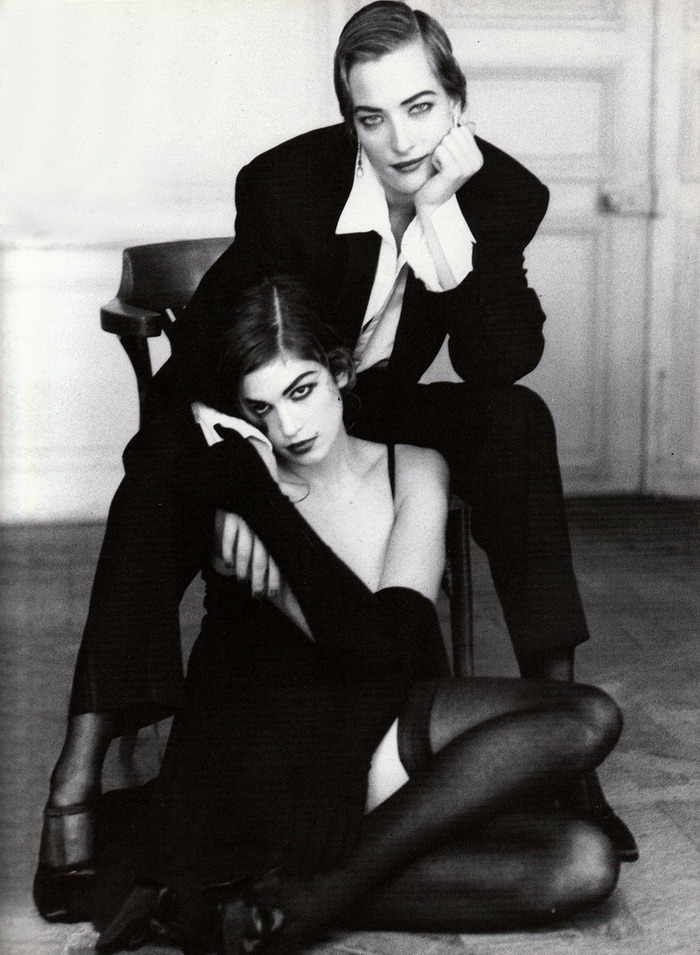 girls-will-be-boys:  Cindy Crawford, Tatiana Patitz  Vogue It.1991 