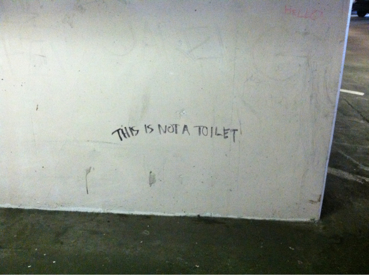 fattist:  a friendly reminder in my local parking garage 