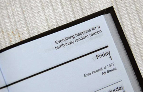 showslow:  The Disappointments Diary, written by Nick Asbury, designed by Hat-trick Design, and published by Asbury & Asbury, was created for the realest of multi-taskers. It has the standard calendar with daily quotes that you remind you of