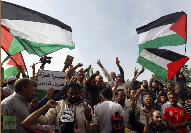 thepeoplesrecord:
“Egyptian protesters at a rally against Israel’s ongoing airstrikes in Gaza that have left 27 Palestinians dead and hundreds wounded.
“We’re here today to say to Israel: Go to Hell,” Cairo protester Mustafa Kamel told USA Today....