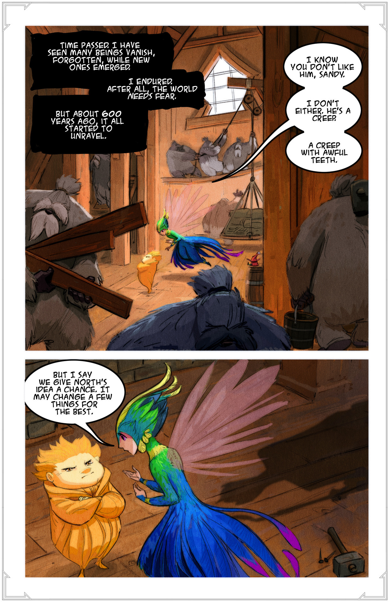 dreamworksanimation:  Travel back in time! Pitch meets the newly-assembled Guardians
