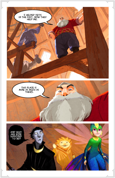 dreamworksanimation:  Travel back in time! Pitch meets the newly-assembled Guardians in “Pitch Black” by Rise of the Guardians story artist Johane Matte (rufftoon) and colored by visual development artists Perry Maple and WoonYoung Jung 