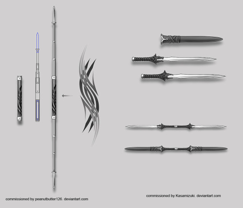 art-of-swords: Weapons in Art Commission: Sword and Spear by `Wen-M