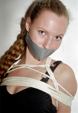 Cute tape gag.