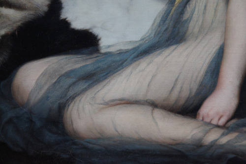 deadpaint:John William Godward, Mischief and Repose (detail)