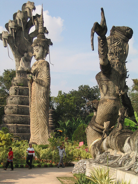 Buddha Park’s massive statues in Nong Khai, Thailand (by S.E.R.E.N.N.A.).