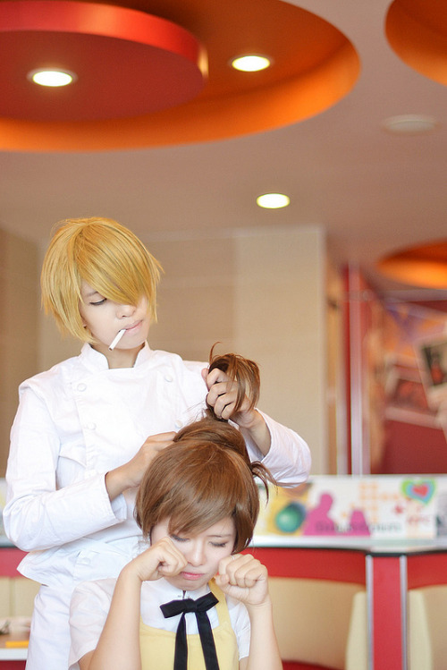 WORKING!! cosplayTaneshima Popura by PuchanSatou Jun by Han Kouga 