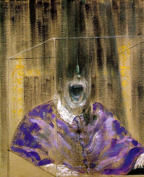 jamesusill:  photographyartanddesignblog:Francis Bacon  Francis Bacon was an Irish-born British painter. His work revolved around abstracting the human form, capturing movement and depicting multiple angles of the human body in a similar way to cubism