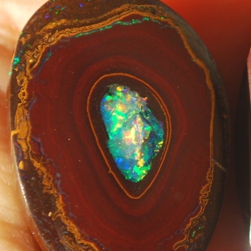 Rare Yowah Nut Opal with green crystal centre