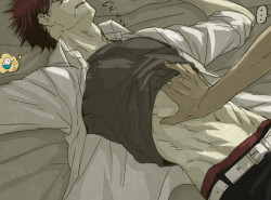 secretyaoilover:  nemophila:  光らくがき  i love how hes dreaming of rice while being felt up haha 