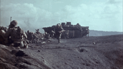 georgy-konstantinovich-zhukov:  The Marines hit the beaches at Iwo Jima. 