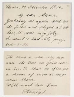 historyofromanovs:  ohsoromanov:  A letter from Alexei.  I like his handwriting. :) 