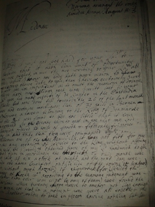 A letter from Rochester to his mother.