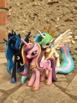 Celestia Luna and Cadence sculptures by ~Z-N-K