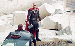  Chris Hemsworth and Christopher Ecclestone battle it out on the set of “Thor 2:
