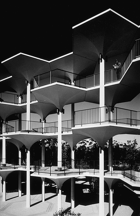 phdonohue: The Breezeway (with figure), UC San Diego, April 1966 – Ansel Adams