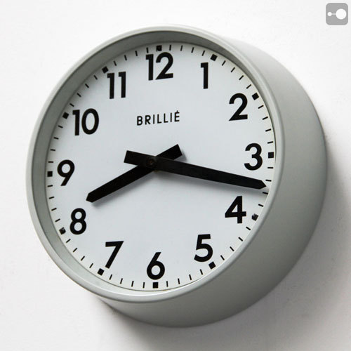 French Factory Clock 1950s industrial clock manufactured by Brillié. Aluminium. more info @ t