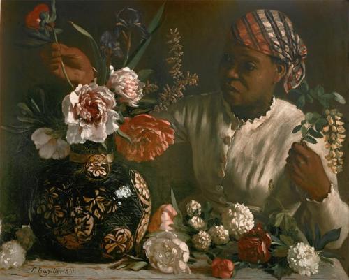 Frédéric Bazille (French; 1841–1870)Négresse aux pivoines = Young Black Woman with Peonies1870 Oil o