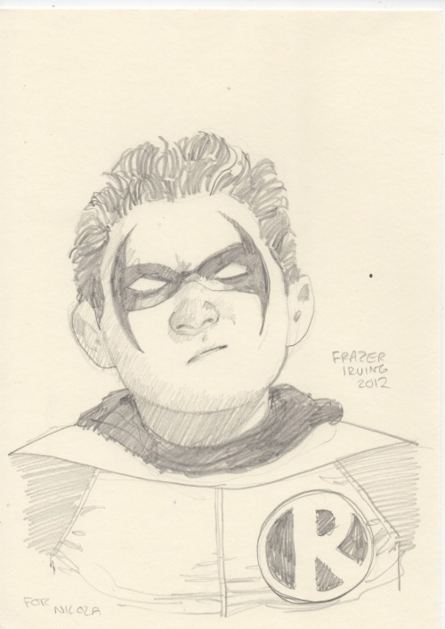 chifuyu:ne0nic0:My awesome £25 Damian Wayne sketch commission from Frazer Irving ~ I…I 