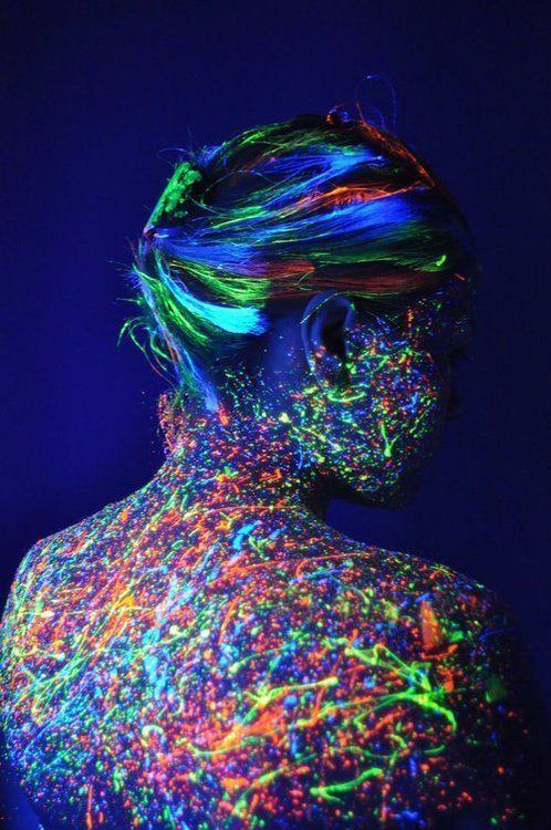 Glow in the dark body paint nude