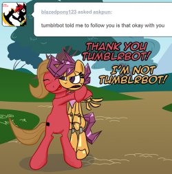 askpun:  There’s so many fun versions of everypony floating throughout the Tumblrverse, and some are quite fun to hang out with! This one is a robotic version of Scootaloo… that pony has a rather crazy number of versions of herself. Go check out her