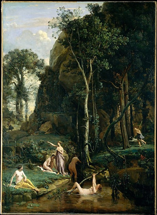 centuriespast:Diana and Actaeon (Diana Surprised in Her Bath)Camille Corot (French, Paris 1796&ndash