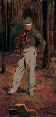 Winslow Homer, Trooper Meditating Beside a Grave, c. 1865