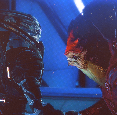 vorkosigans: “Imagine how I feel. I’m supposed to hate krogan, but you came along and warmed my hear