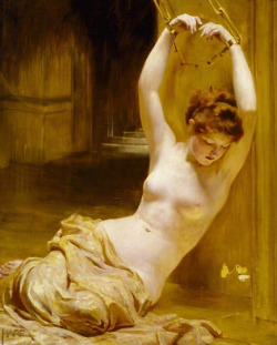 theblackcatzon:  pmikos: St. George Hare. The gilded cage, a female captive, 1908 