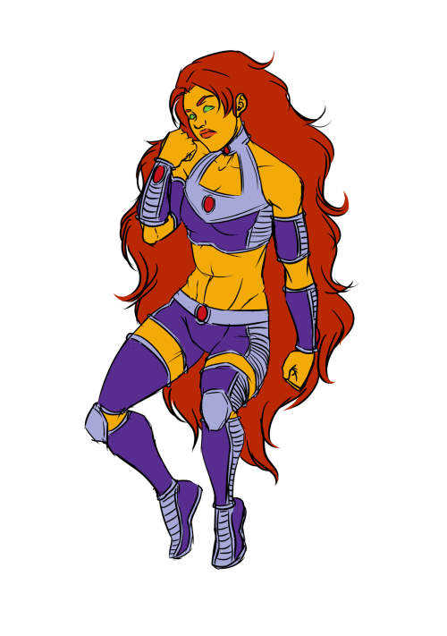 kiwi-pie:i was playing around with designs for starfire cause i don’t like her current one haha. thi