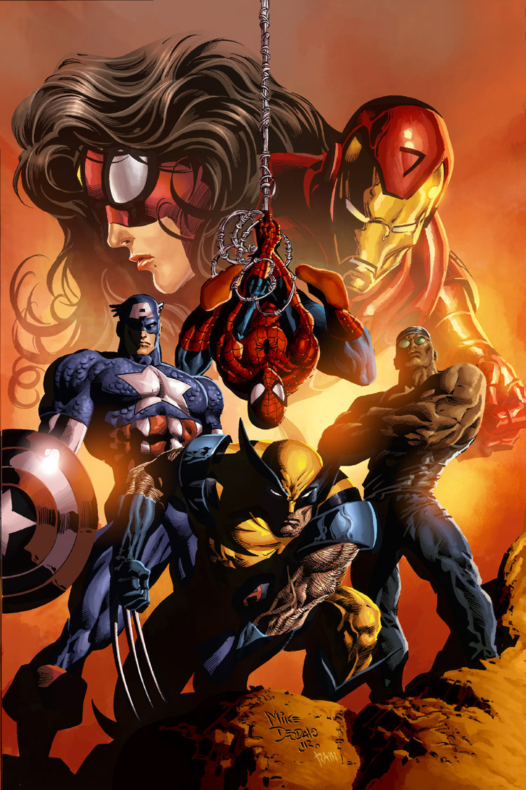 comicsforever:  The New Avengers // artwork by Mike Deodato Jr. and Rain Beredo (2006)
