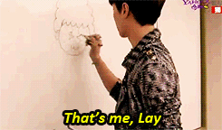 yijings:  Lay drawing a self portrait of himself to show his members 