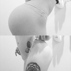 lolzimcutehuh:  BLAHBLAHBLAH.IMMAHOHOHO. ;) #girl #booty #undies #thong #blackandwhite #bored #ass #girlswithtattoos #almostnakey  :o