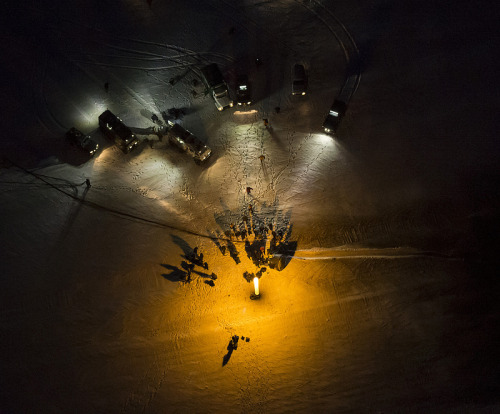 sagansense:  Surreal Images of Soyuz Landing in the Dark Here’s the video of the landing, although there is no actual footage of the Soyuz touching down, since it was dark and the spacecraft landed well away from the planned landing spot. 