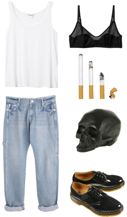 lushmilk:   #000 van emmakrone met monki Monki , ů.65 / Denim jeans / Monki , ร / Dr. Martens dr marten, 货 / DL&Co Memento Mori Collection Skull Candle - Small, ่   