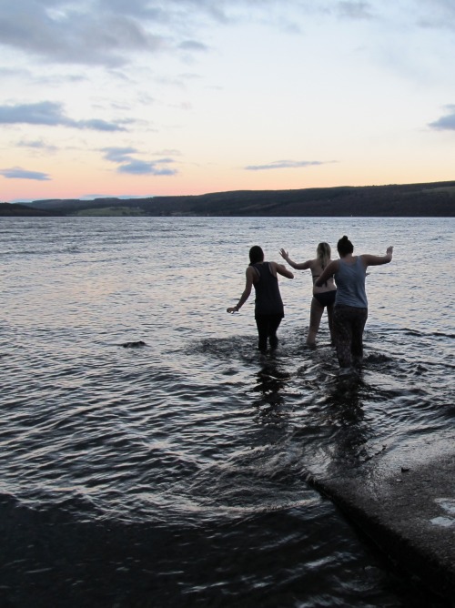 Just swam with Nessie! It was a little cold.