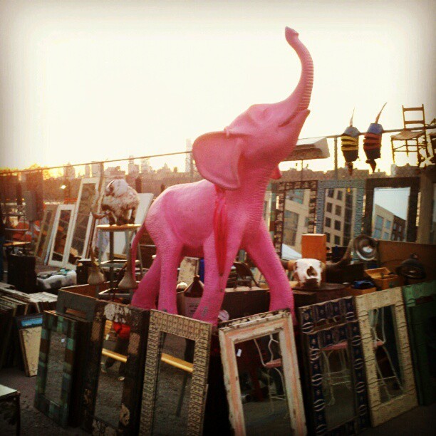 A Pink Elephant at Brooklyn Flea #latergram #elephants #pink #nyc (at Brooklyn Flea)