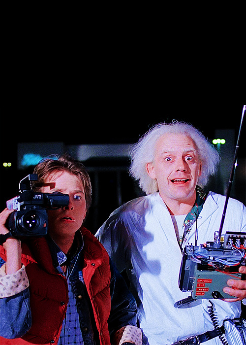 aquamans:Michael J. Fox and Christopher Lloyd in Back to the Future (1985)