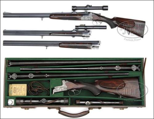 SS leader leader Heinrich Himmler&rsquo;s cased Merkel 201E over under shotgun set.Estimated Val