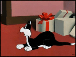mothgirlwings: Sylvester is a purrfect angel in Gift Wrapped (1952) - Friz Freleng 