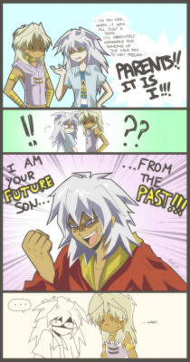 ygoshippingsaremylife:  Omfg yes xD i am your future son from the past xD i always had a feeling akefia was marik and bakuras son…somehow xD