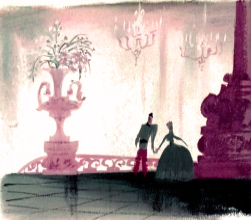 mydollyaviana:  Cinderella concept art by Mary Blair vs. completed scenes 