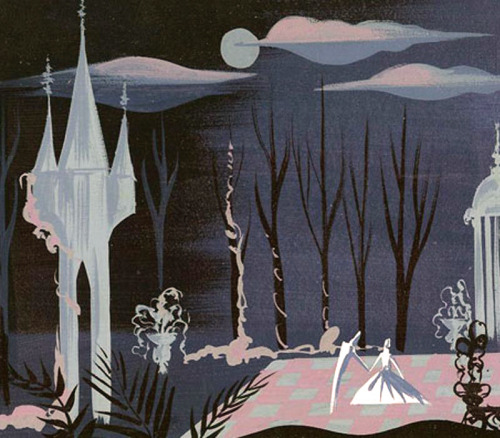 mydollyaviana:  Cinderella concept art by Mary Blair vs. completed scenes 