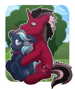 little-rainbird:  (( A gift for Matt/Clopper, who had a bad day. He’s also a butt because he ships these two.Rainbird hates this, really. ))   Dawww &lt;3 X3