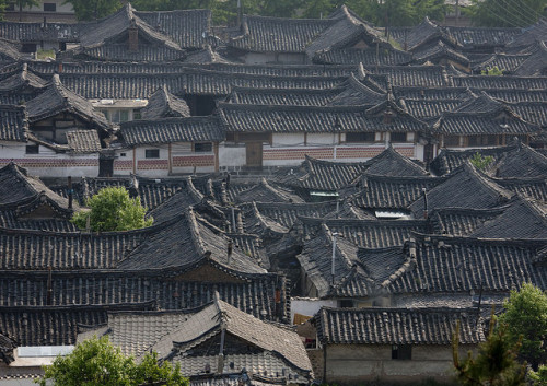 Old Kaesong town roofs - North Korea by Eric Lafforgue on Flickr.